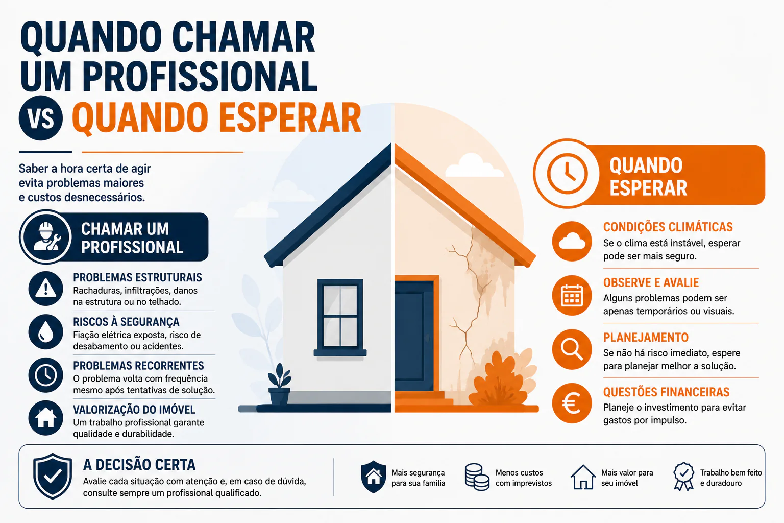 Quando chamar um profissional e quando esperar perante problemas no telhado ou na fachada