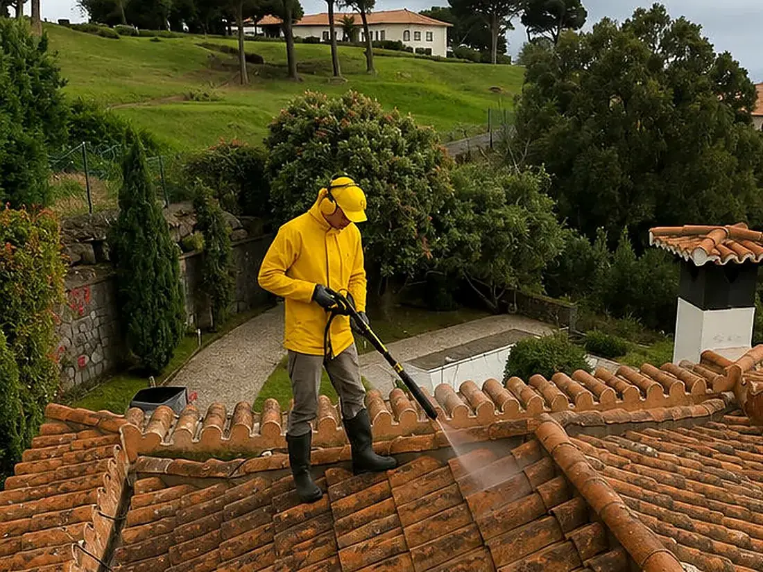 Cobertura antes da manutenção — como a manutenção regular reduz o desperdício de materiais e recursos