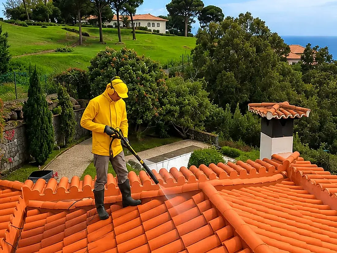 Cobertura plana impermeabilizada e concluída — impermeabilização de terraços na Madeira