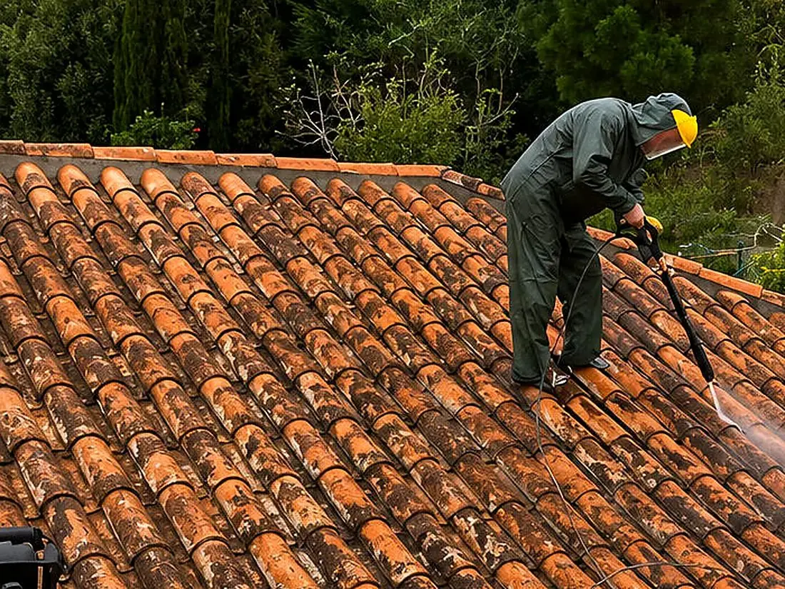 Telhado por limpar antes da intervenção profissional — perguntas a fazer antes de contratar limpeza exterior
